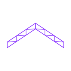 Buildings Trusses Vaulted Parallel Chord Outline Drawing Svg Vector, Free Vectors File